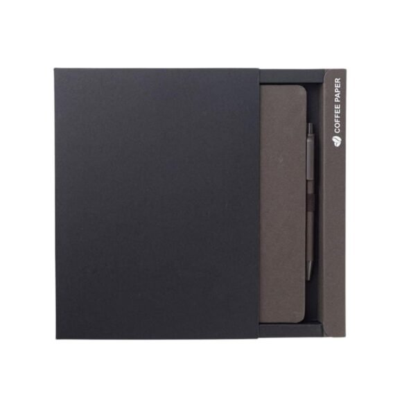 A5 Hard Cover Notebook & Pen Set - Coffee Paper - Image 7
