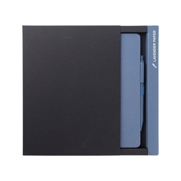 A5 Hard Cover Notebook & Pen Set - Lavender Paper - Image 5