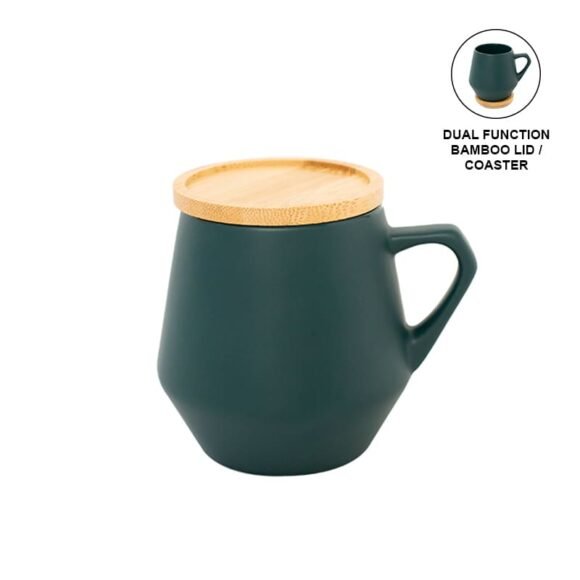 Eco-neutral Ceramic Mug with Bamboo Lid - Image 2