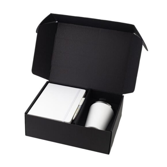 Giftology Set of Double Walled Tumbler, A5 Notebook and Pen