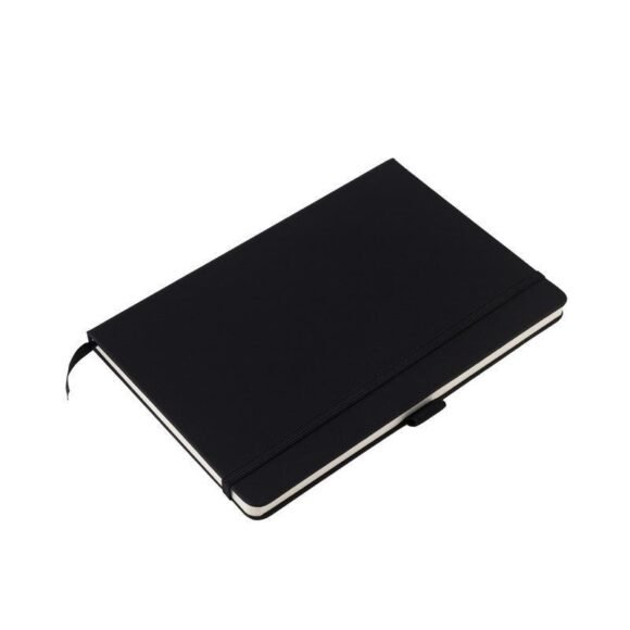 A5 PU Notebook with Pen Loop - Black - Image 4
