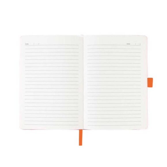 A5 PU Notebook with Pen Loop - Orange - Image 4