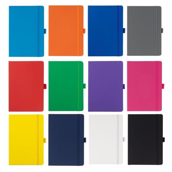 A5 PU Notebook with Pen Loop - Orange - Image 6