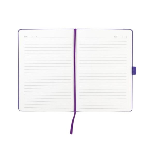 A5 PU Notebook with Pen Loop - Violet - Image 4