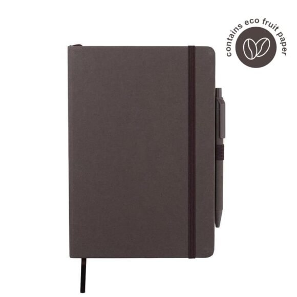 A5 Hard Cover Notebook & Pen Set - Coffee Paper - Image 2