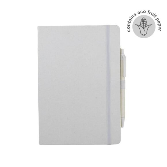 5 Hard Cover Notebook & Pen Set - Corn Paper - Image 2