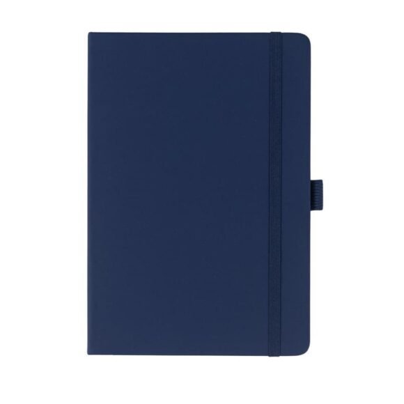 A5 PU Notebook with Pen Loop - Navy Blue