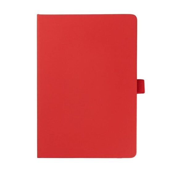 A5 PU Notebook with Pen Loop - Red