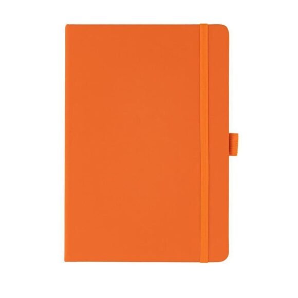 A5 PU Notebook with Pen Loop - Orange