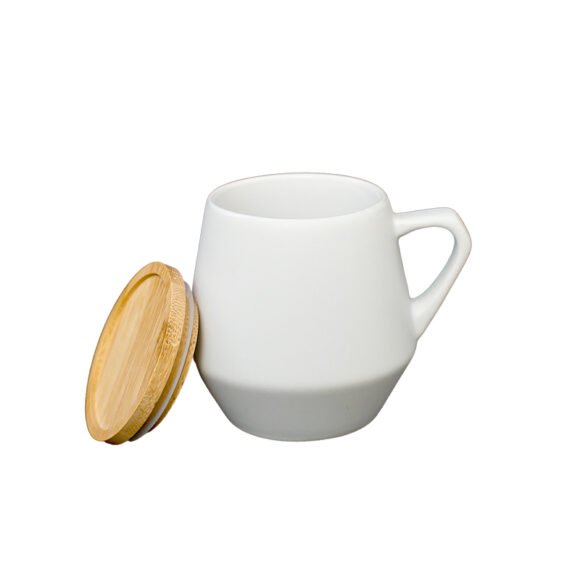Eco-neutral Ceramic Mug with Bamboo Lid