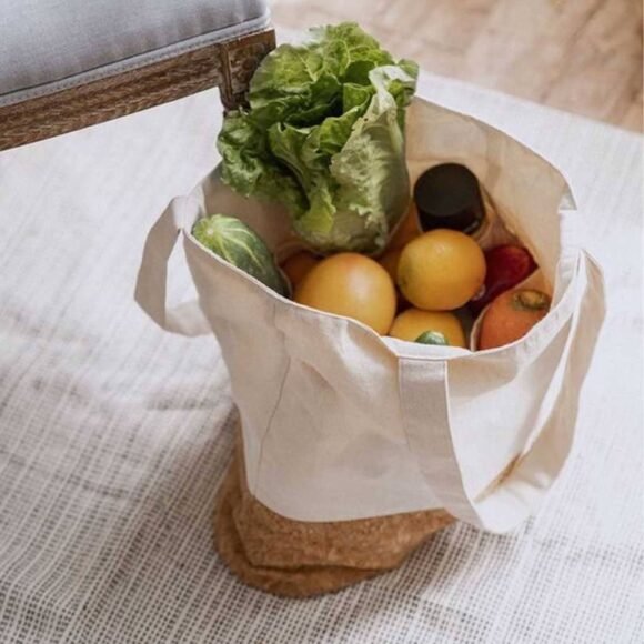eco-neutral Recycled Cotton/Cork Shopping Bag - Image 3