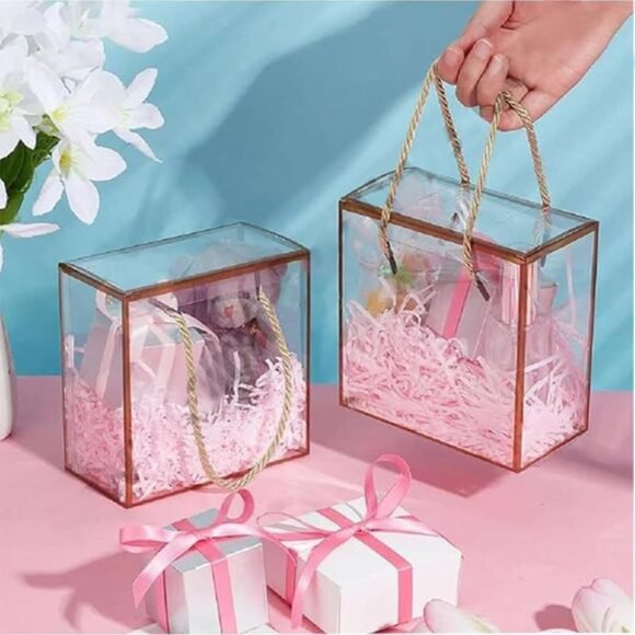 GOLDEN BORDER TRANSPARENT PVC GIFT BOX - Image 4