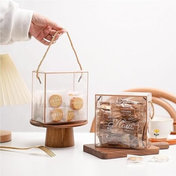 GOLDEN BORDER TRANSPARENT PVC GIFT BOX - Image 2