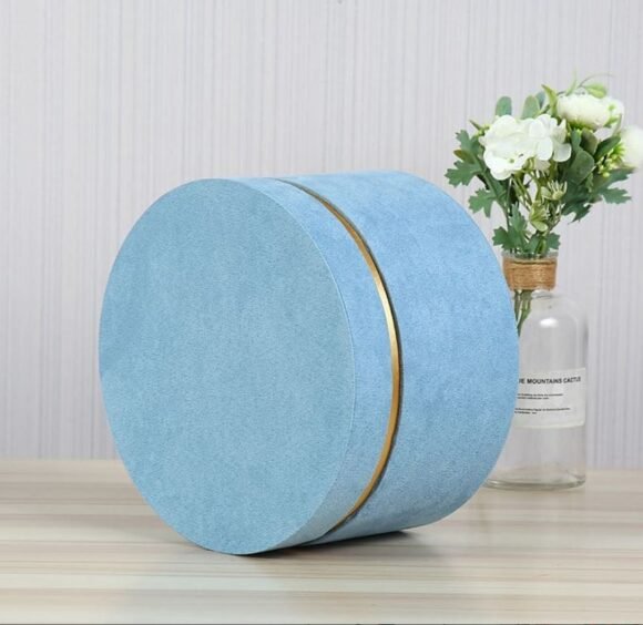 Set of 3 Round Velvet Gift Boxes – Luxury Flower & Gift Packaging - Image 2