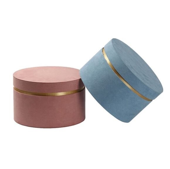 Set of 3 Round Velvet Gift Boxes – Luxury Flower & Gift Packaging - Image 3