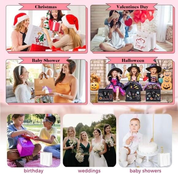White Plain Paper Gift Bags - Image 3