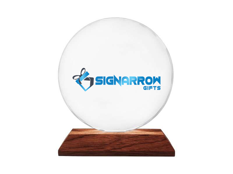Glass Memento with Wooden Base – Premium Corporate Award