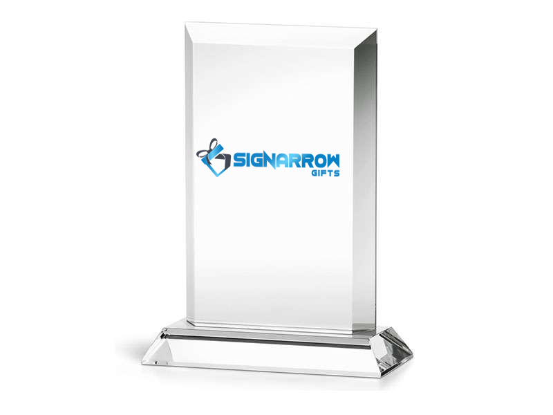 Premium Crystal Glass Trophy – Elegant Rectangular Design