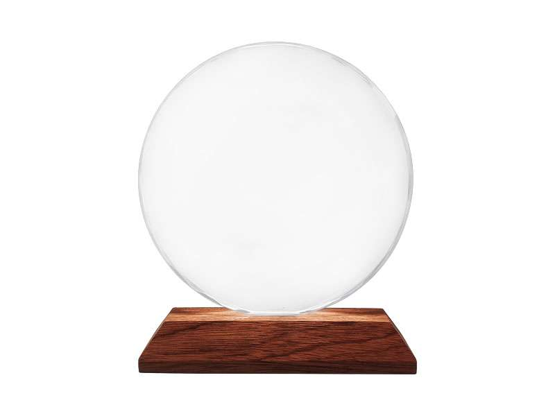 Glass Memento with Wooden Base – Premium Corporate Award - Image 2