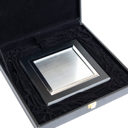 Premium Pinewood Plaque – Silver Plate Finish
