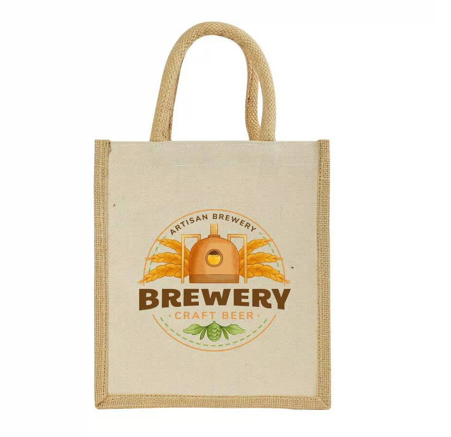 Laminated Cotton Bag with Natural Jute Gusset – 340 GSM (10 oz) - Image 2