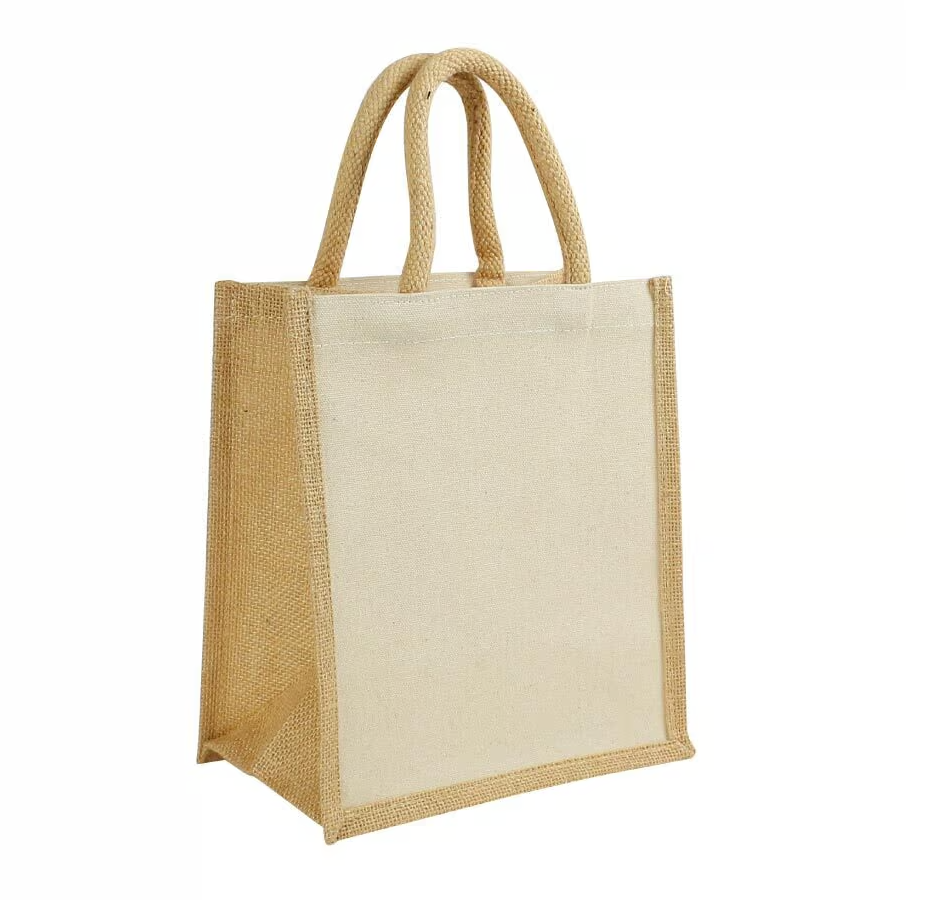 Laminated Cotton Bag with Natural Jute Gusset – 340 GSM (10 oz) - Image 3