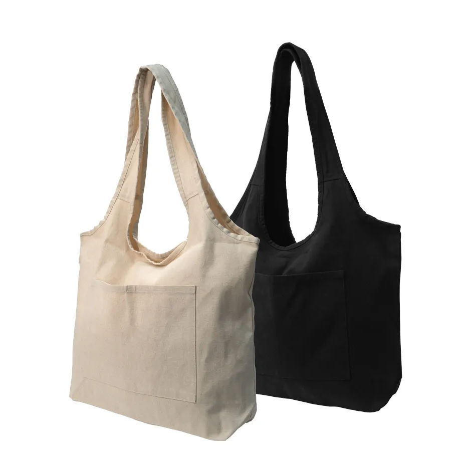 Cotton Hobo Bag with Front Pocket