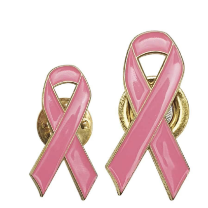 Breast Cancer Awareness Metal Badge with Pin or Gold Magnet