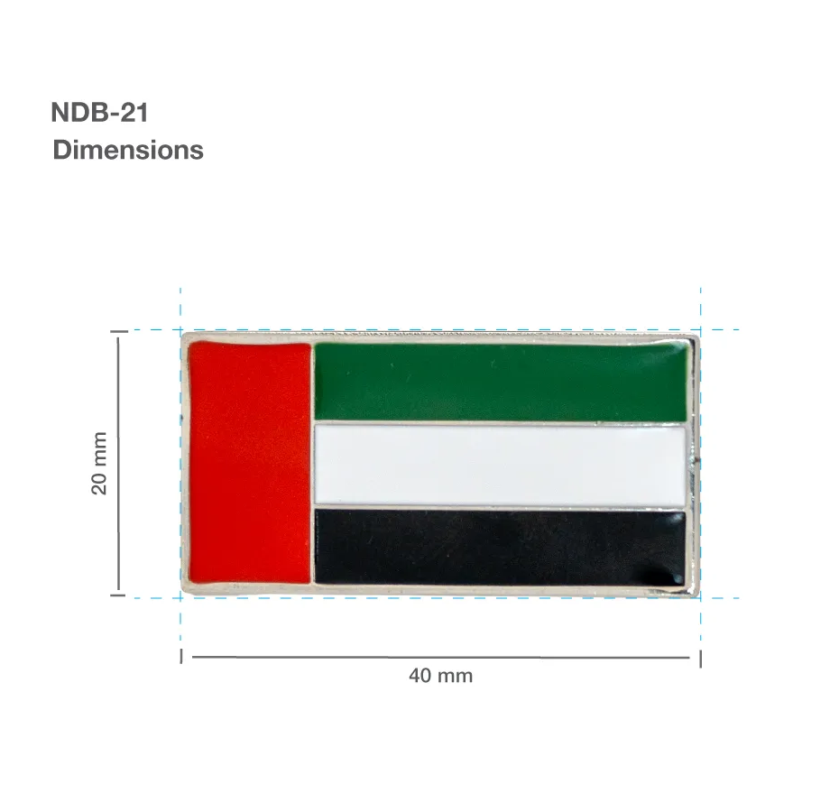 UAE Flag Metal Rectangle Badge with Magnet - Image 4
