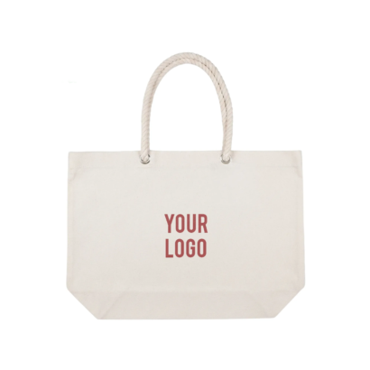 Canvas Beach & Shopping Bag with Rope Handles